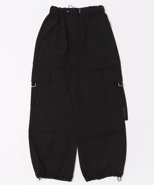 ワイドパンツ カーゴパンツ 「サイドジップ×2WAY」レディース ドロスト