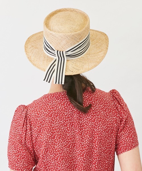 Chapeau d' O 「Chapeau O」 ストローハット 57cm ブラック