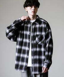 シャツ オーバーサイズレギュラーカラー長袖ネルシャツ オンブレチェック/無地 メンズ レディース｜ZOZOTOWN Yahoo!店