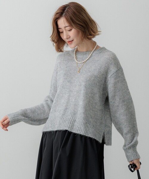 ニット セーター 「Oggi2月号掲載/洗える」スパングル クルーネック ニット レディース