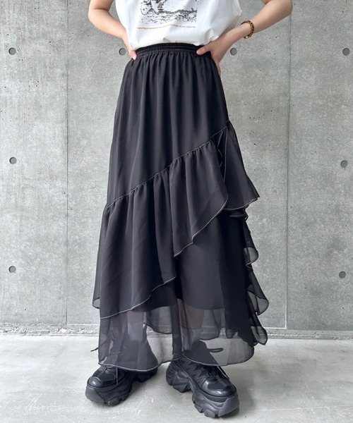 PAGEBOY（ページボーイ） スカート ステッチフリルスカート : ZOZOTOWN