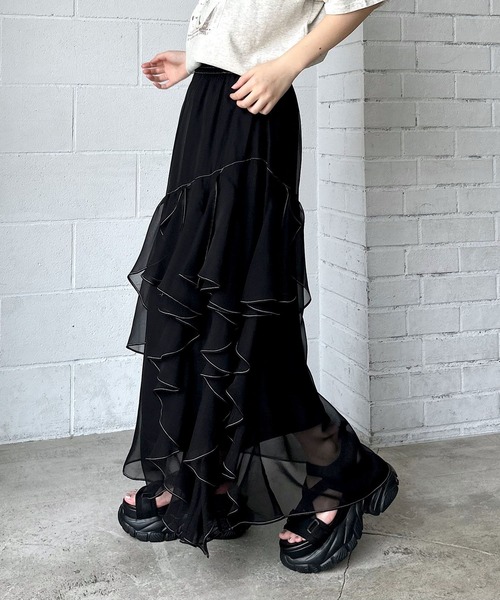 FUGAFUGAスカート PAGEBOY スカート ステッチフリルスカート : ZOZOTOWN Yahoo!店
