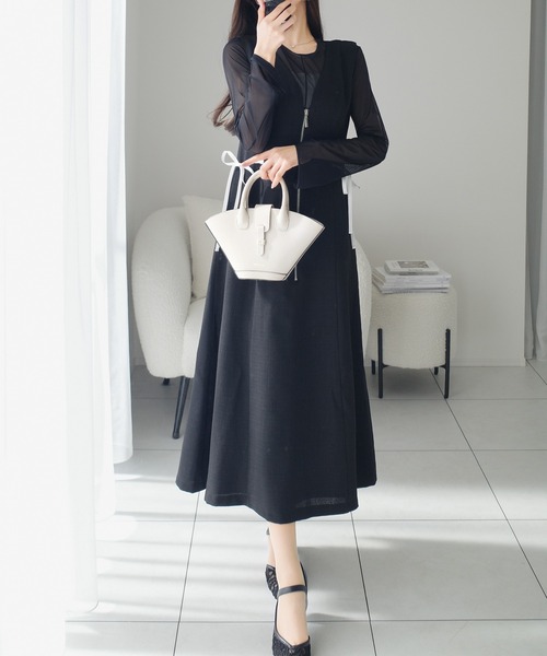 美品BURBERRY BLUE LABEL リネン混 ギャザーワンピ ジャンスカ 美品BURBERRY BLUE LABEL リネン混 ギャザーワンピ ジャンスカ