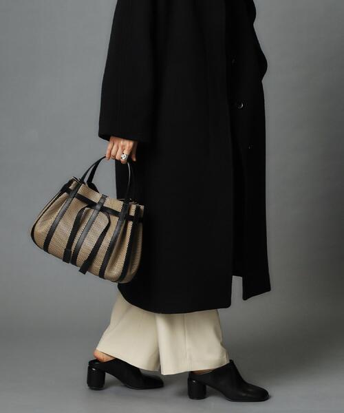 【美品】HIROKO HAYASHI ハラコバッグレザーハンドル付きヒロコハヤシ ◾️PANIER〈パニエ〉ハンドバッグ デイリーにちょうど良い