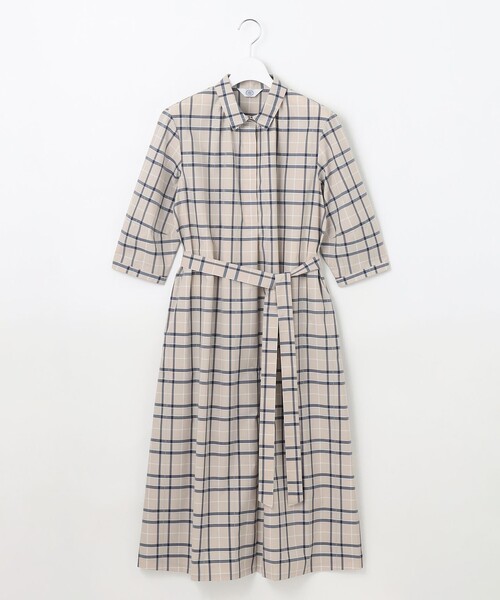 J.PRESS シャツワンピース 「洗える」コンパクトチェック シャツ