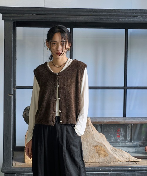 ベスト ジレ ALPACA BLEND KNIT VEST レディース