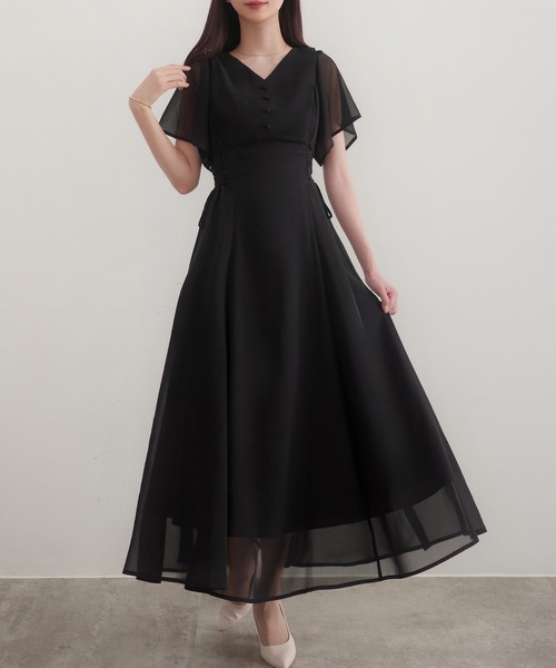 ワンピース 2wayVネックシアーコルセットワンピース : ZOZOTOWN