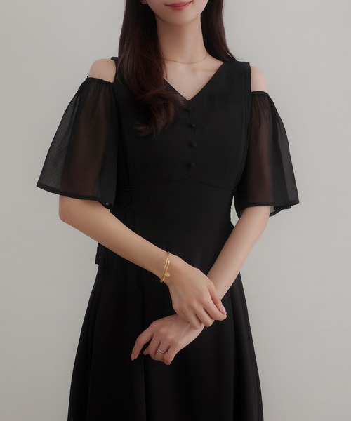 【グレー】CENEA 2wayVネックシアーコルセットワンピース JUNOAH｜CENEA 2wayVネックシアーコルセットワンピース | Rakuten