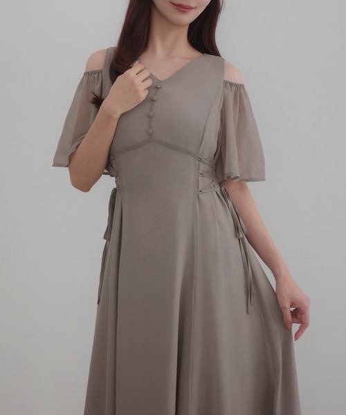 ワンピース 2wayVネックシアーコルセットワンピース : ZOZOTOWN