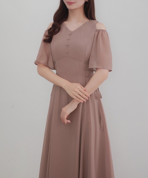 せっちゃん　　　　　未使用☆プランテーション コットンワンピース ウール混 洗える】ウールミックスジョーゼット ワンピース / 23区