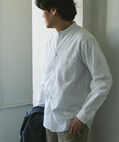 URBAN RESEARCH DOORS バンドカラーシャツ URBAN RESEARCH DOORS シャツ オックスバンドカラーシャツ