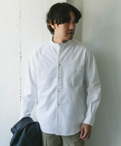 URBAN RESEARCH DOORS シャツ オックスバンドカラーシャツ