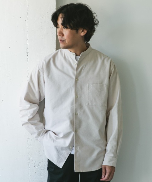 URBAN RESEARCH DOORS シャツ オックスバンドカラーシャツ