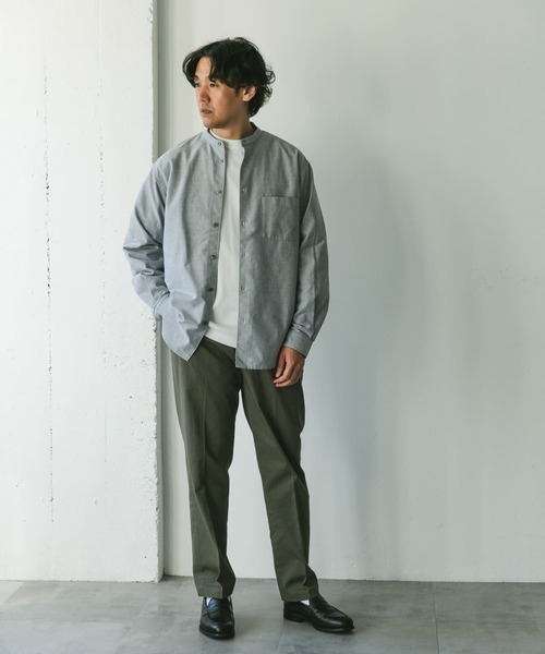 URBAN RESEARCH DOORS シャツ オックスバンドカラーシャツ