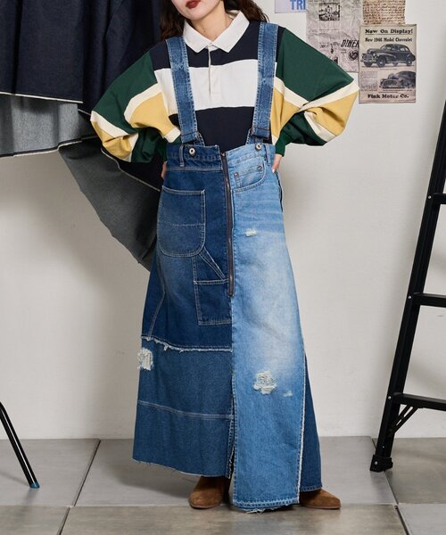 etsinta（エシンタ） スカート 「etsinta」リメイクデニムジャンスカ