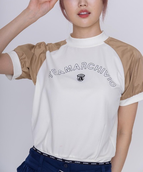tシャツ 「LADIES」異素材切替半袖プルオーバー レディース