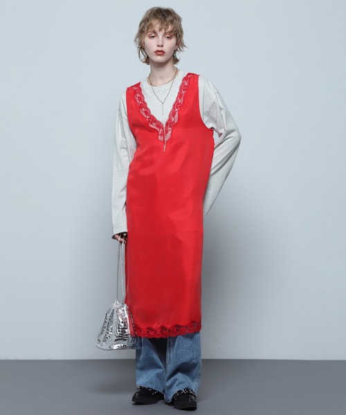   Vネック スリーブレス ワンピース ROSE BUD ワンピース (CREOLME)Vネックスリーブレスワンピース