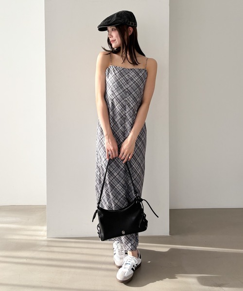 Heather（ヘザー） ワンピース バイアスチェックキャミワンピース