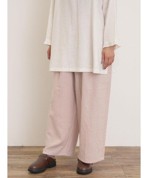 Samansa Mos2 パンツ 「Cross×Linen」サイドポケットパンツ 「M