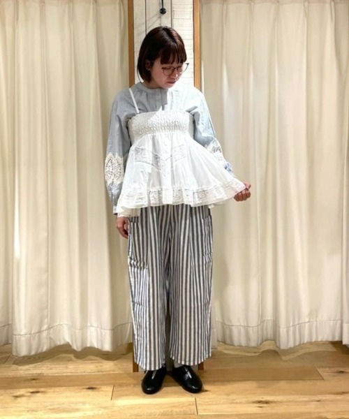 Samansa Mos2 パンツ 「Cross×Linen」サイドポケットパンツ 「M