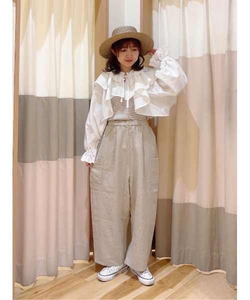 サマンサモスモスパンツ　【CrossxLinen】サイドポケットパンツ セール】 【Cross×Linen】サイドポケットパンツ ≪M/Lサイズ