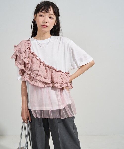 FREAK'S STORE tシャツ 「新色追加」フリルチュールドッキングT