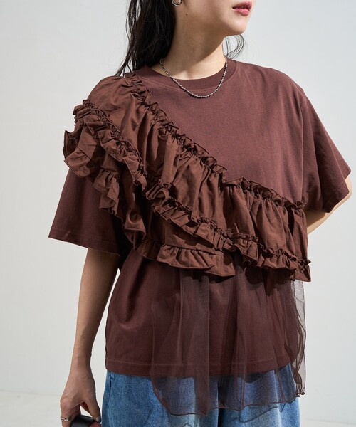 FREAK'S STORE tシャツ 「新色追加」フリルチュールドッキングT