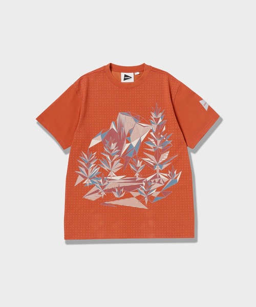 and wander Tシャツ　レディース　サイズS相当 AND WANDER（アンドワンダー） ビッグ ロゴショートスリーブ TEE