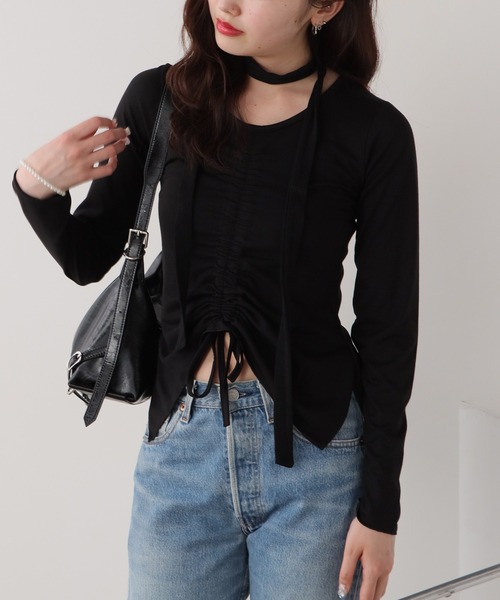 ROOP TOKYO tシャツ フロントギャザートップス レディース