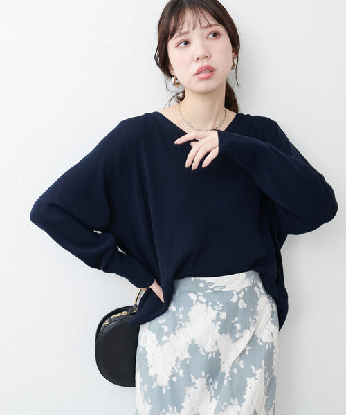 39021 里麻　レディース　ニット　セーター　黒　Ｍ 39021 里麻レディースニットセーター黒M