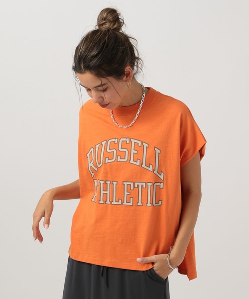 tシャツ RUSSELL別注 リメイクロゴTee レディース Russell Athletic tシャツ RUSSELL別注 ロゴTee レディース