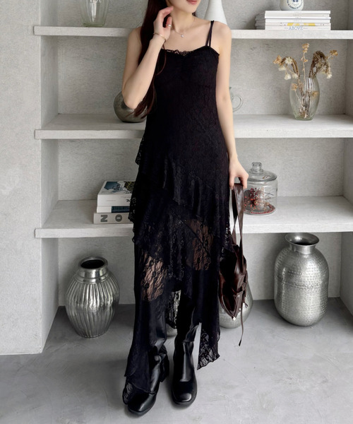 Ada. ワンピース イレヘム 花柄 レース キャミワンピース : ZOZOTOWN