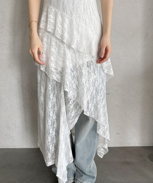 Ada. ワンピース イレヘム 花柄 レース キャミワンピース : ZOZOTOWN