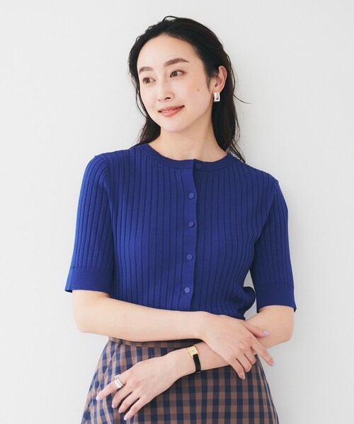 ニット セーター Mix Blue Mesh Ribbon Knit レディース Mix Blue Mesh Ribbon Knit