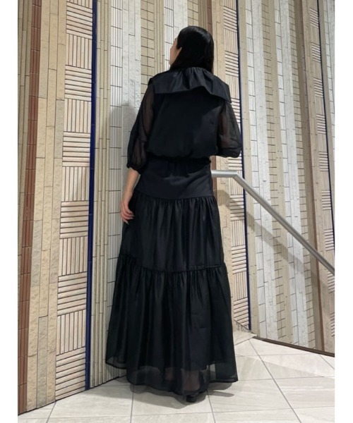 And Couture スカート オーガンジーラッフルティアードスカート