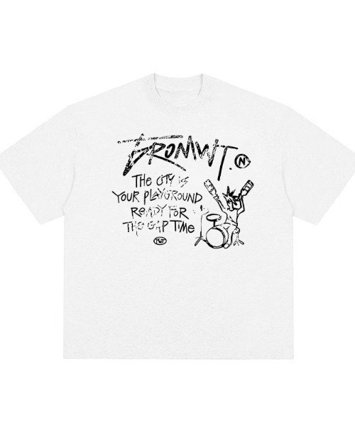 DEVICE tシャツ ロゴ プリント 古着風 Tシャツ 韓国ファッション