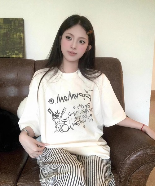 韓国 ストリート Tシャツ ロゴ プリント DEVICE tシャツ ロゴ プリント 古着風 Tシャツ 韓国ファッション