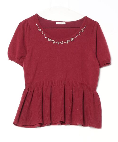 「WILLSELECTION」 ビジューニットアンサンブル 1 レッド レディース_画像3