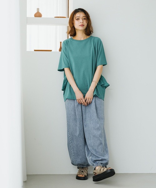 Studio clip ひんやりタックバルーンデニム 低身長向けPF タグ付き studio CLIP ジーンズ デニム デニムパンツ 「接触冷感