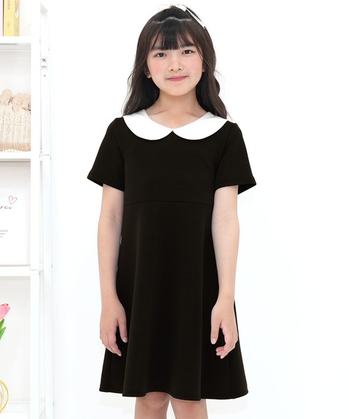 time-child.k.422です★半袖ワンピース Bee des ワンピース 襟付き半袖ワンピース キッズ 子供服 女の子