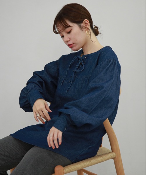「feepur by saya」 長(zhǎng)袖チュニック MEDIUM アイボリー レディース