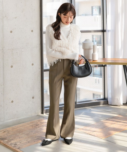 スラックス パンツ 「 低身長向けサイズ 」 センターシーム