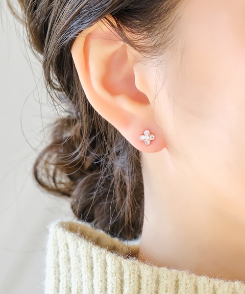 Phoebe（フィービー） ピアス 「K10」フラワービジューピアス(片耳