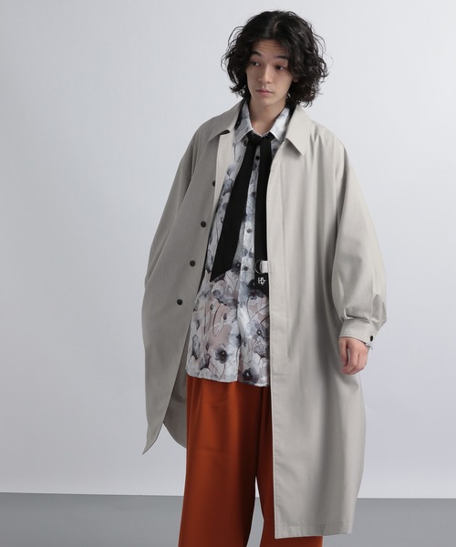 HARE（ハレ） ステンカラーコート FREE グレー メンズ : ZOZOTOWN