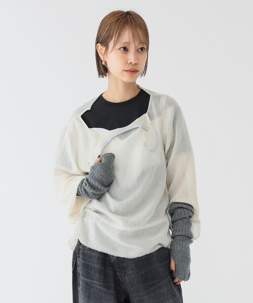 tシャツ maturely / メッシュ トップ ロングスリーブ レディース