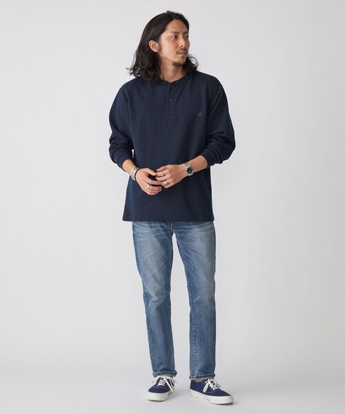 「SHIPS」 長袖Tシャツ MEDIUM ホワイト メンズ