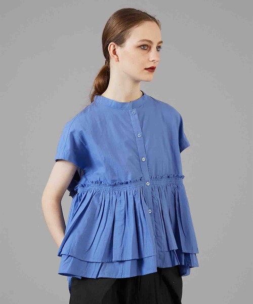 crinkle ブラウス シャツ 「crinkle crinkle」gather french