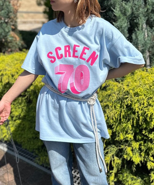 NUMBER GIRL Tシャツ ライトブルー mi via loca tシャツ 半袖 「GILDAN」SCREEN 70 ナンバーロゴTシャツ