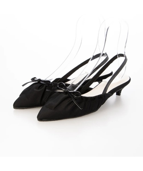 Launa lea（ラウナレア） パンプス 「25秋冬」4cmヒールギャザーリボン