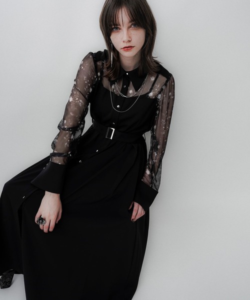 【LADIES】シアーガラキリカエワンピース 【HARE】 HARE（ハレ）の「シアーガラキリカエワンピース(HARE